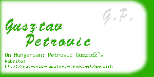 gusztav petrovic business card